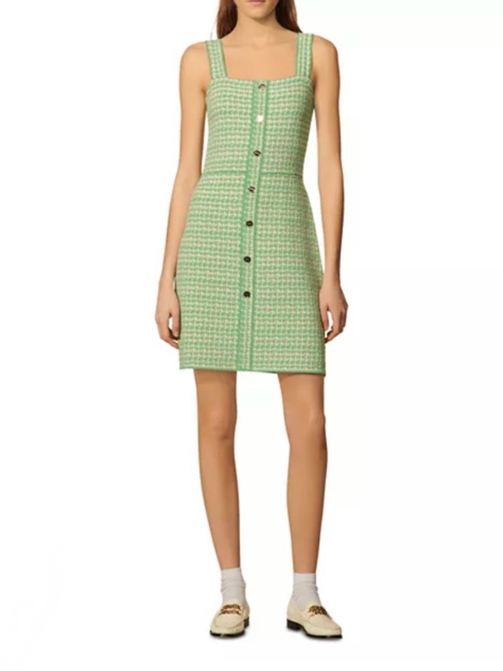 Sandro “Lea” green tweed dress Size XL - Picture 10 of 11